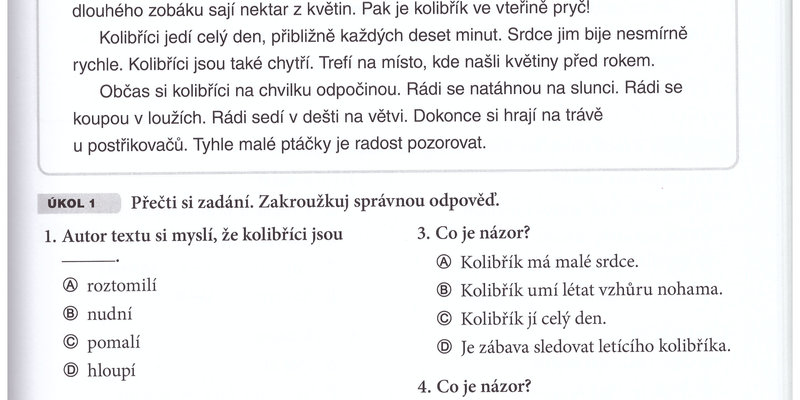 Ptačí týden - český jazyk - 11.5. - 15.5